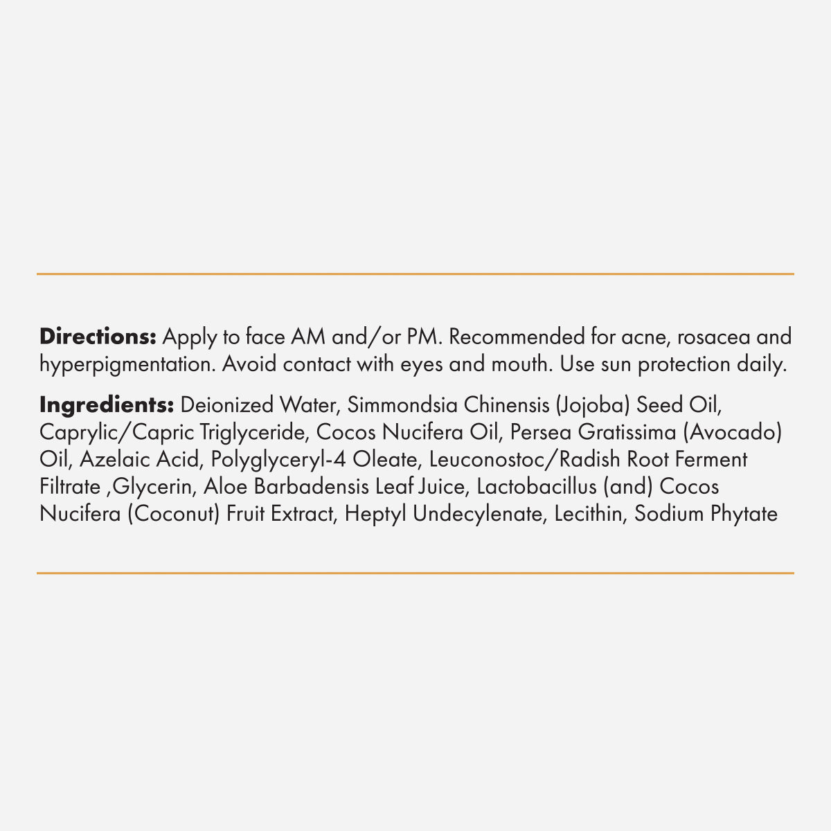 Ingredients and Directions for Foundation Skincare Azelaic Acid 14% Cream